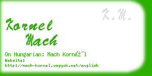 kornel mach business card